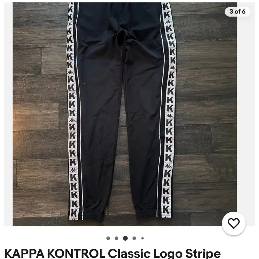 BNWT- Kappa Kontrol Classic Logo Stripe Heritage pants Sz-Medium.